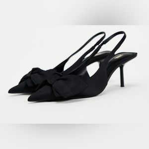 Zara slingback heels with bow